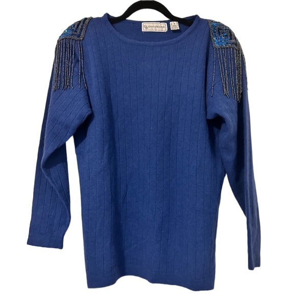 Evan Picone Vintage Wool Angora Embellished Sweater - Picture 1 of 5